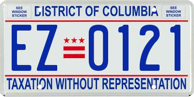 DC license plate EZ0121