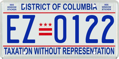 DC license plate EZ0122