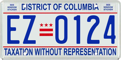 DC license plate EZ0124