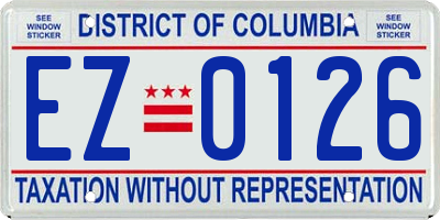 DC license plate EZ0126