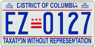 DC license plate EZ0127