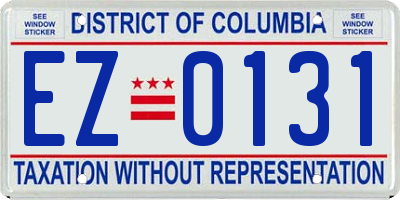 DC license plate EZ0131