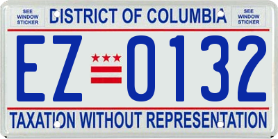 DC license plate EZ0132