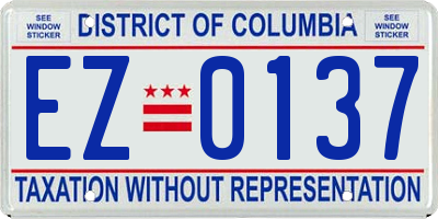 DC license plate EZ0137