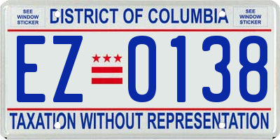 DC license plate EZ0138