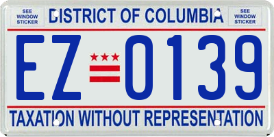 DC license plate EZ0139