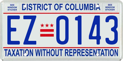 DC license plate EZ0143