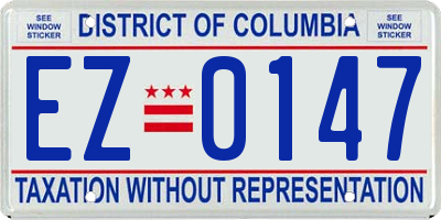 DC license plate EZ0147