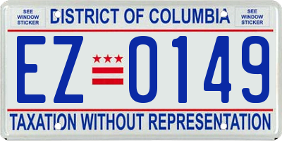 DC license plate EZ0149