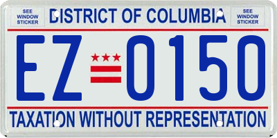 DC license plate EZ0150