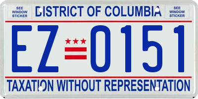 DC license plate EZ0151