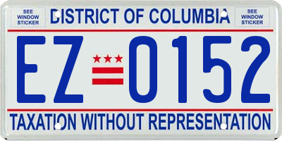 DC license plate EZ0152