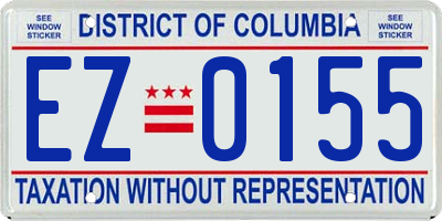 DC license plate EZ0155