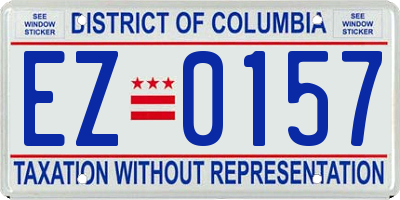 DC license plate EZ0157