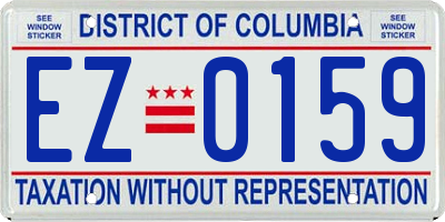 DC license plate EZ0159