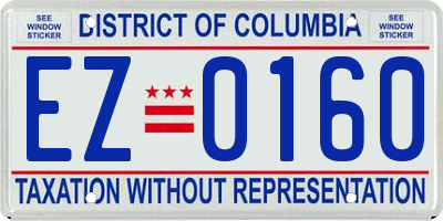 DC license plate EZ0160