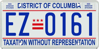 DC license plate EZ0161