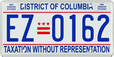 DC license plate EZ0162