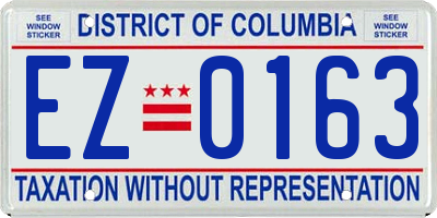 DC license plate EZ0163