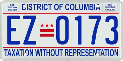 DC license plate EZ0173