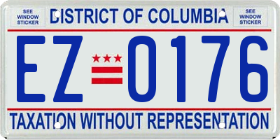 DC license plate EZ0176