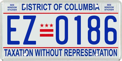 DC license plate EZ0186