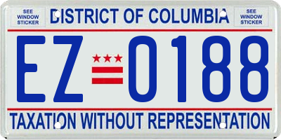 DC license plate EZ0188