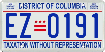 DC license plate EZ0191