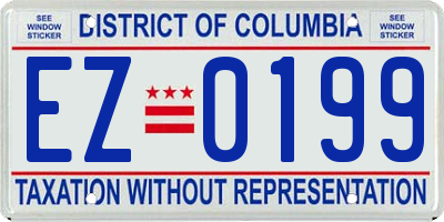 DC license plate EZ0199