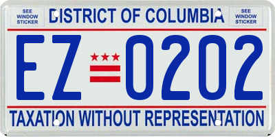 DC license plate EZ0202