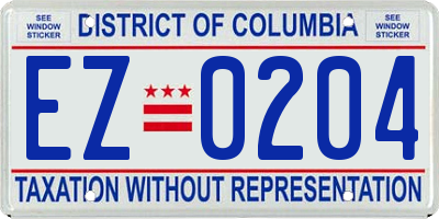 DC license plate EZ0204