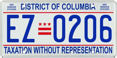 DC license plate EZ0206