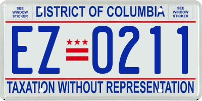 DC license plate EZ0211