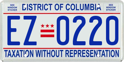 DC license plate EZ0220