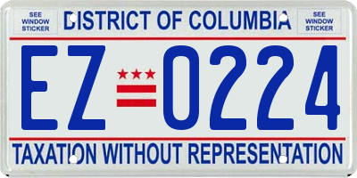 DC license plate EZ0224