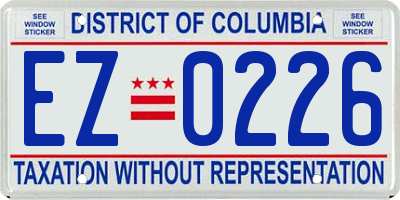 DC license plate EZ0226