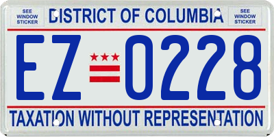 DC license plate EZ0228