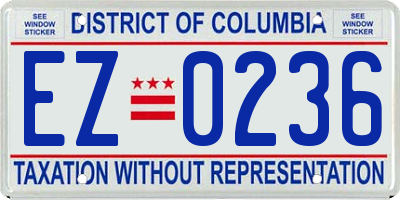 DC license plate EZ0236