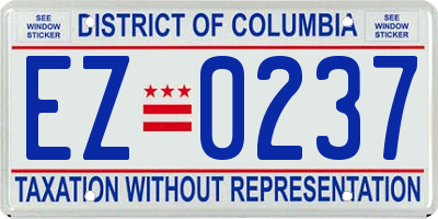 DC license plate EZ0237