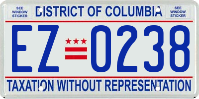 DC license plate EZ0238