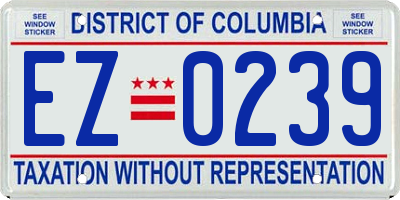 DC license plate EZ0239