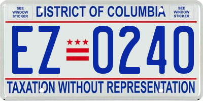 DC license plate EZ0240