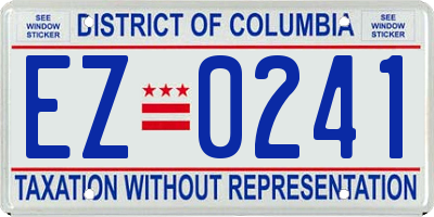 DC license plate EZ0241