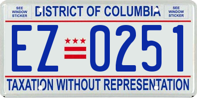 DC license plate EZ0251