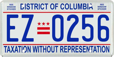 DC license plate EZ0256