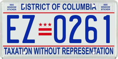 DC license plate EZ0261