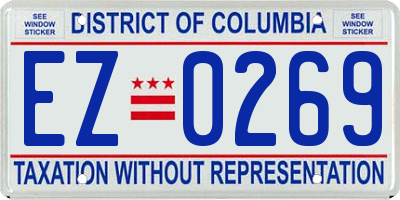 DC license plate EZ0269