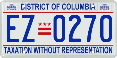 DC license plate EZ0270