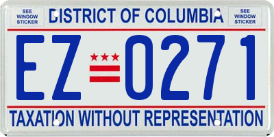 DC license plate EZ0271