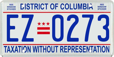 DC license plate EZ0273